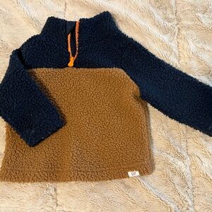 GAP Navy and Orange Sherpa Pullover